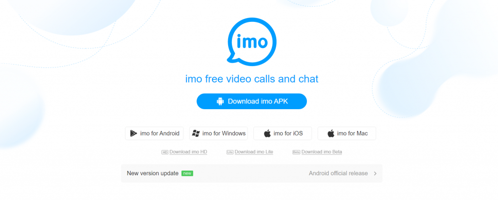 Visit imo website and click Download imo APK